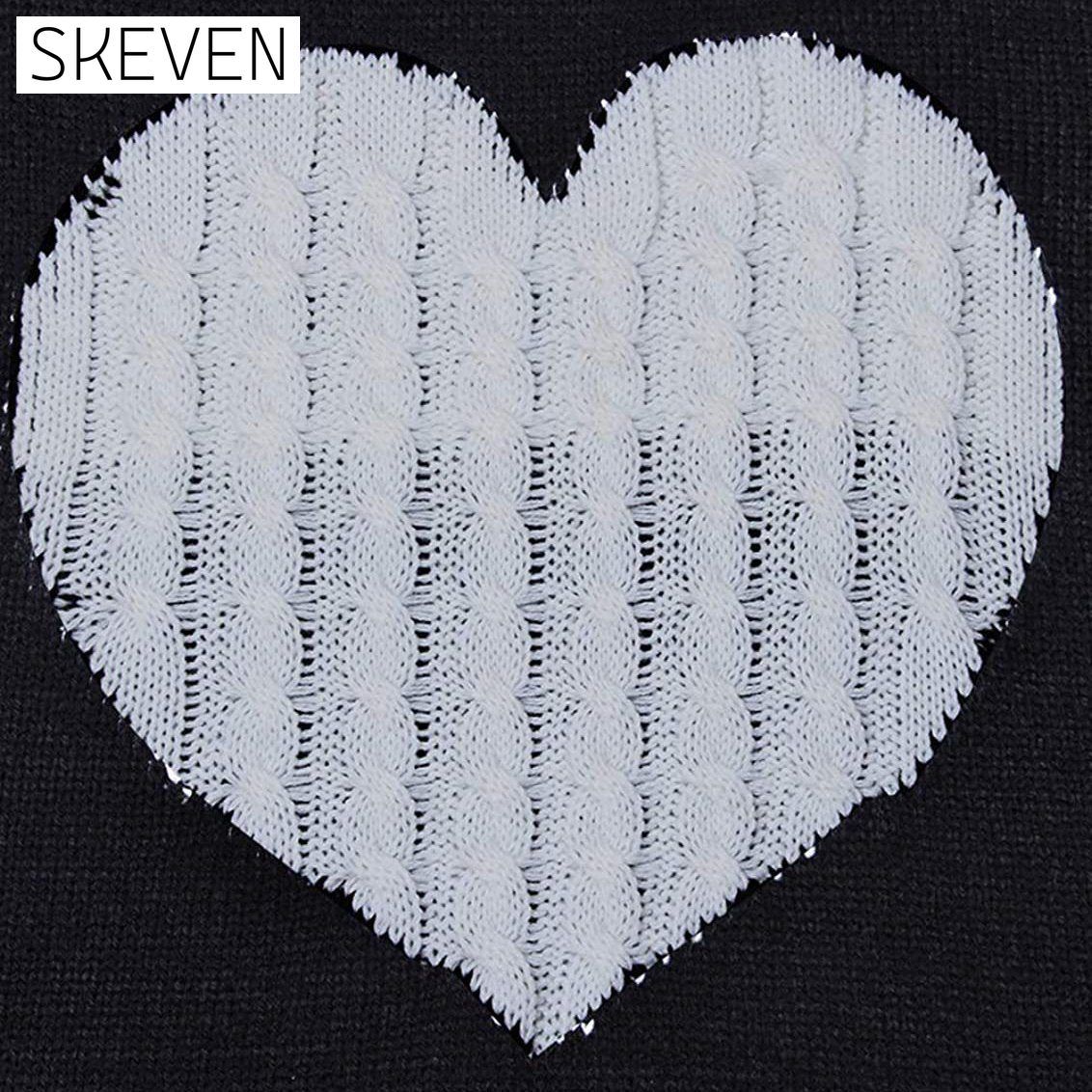 Women's Long Sleeve Crewneck Cute Heart Knitted Sweaters __stock:500 clothes refund_fee:1200 tops