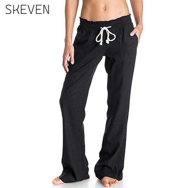Women's Simple Comfortable Breathable Trousers Black __stock:200 bottoms refund_fee:1200