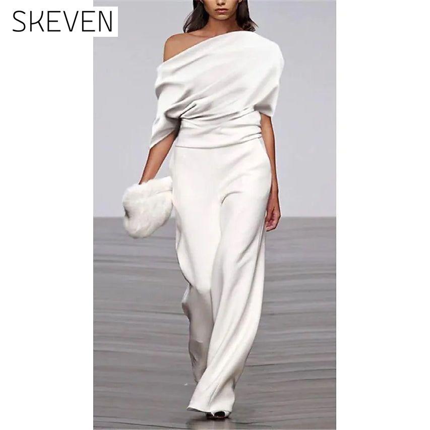 Women's Solid Color Casual Jumpsuit White __stock:200 casual dresses clothes dresses refund_fee:1200