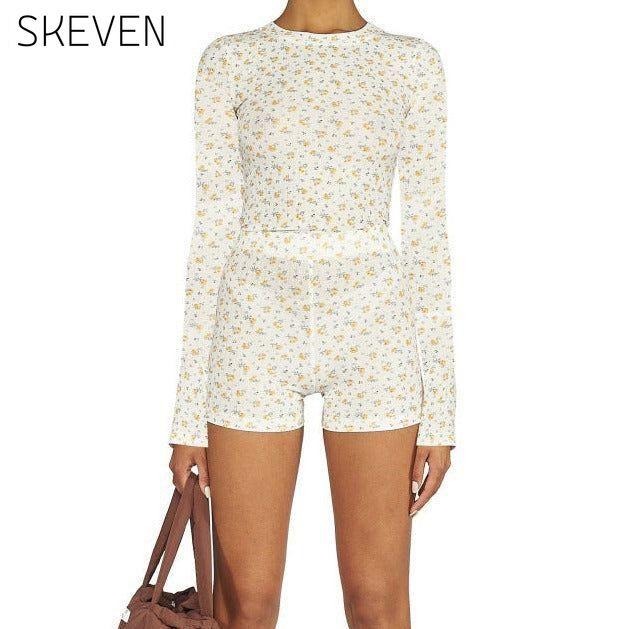 Women's round neck printed high waist casual two piece set Pattern2 2 pieces clothes lounge lounge wear loungewear set