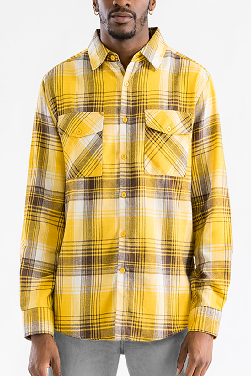 Men's Brushed Flannel Shirt – Cotton Blend