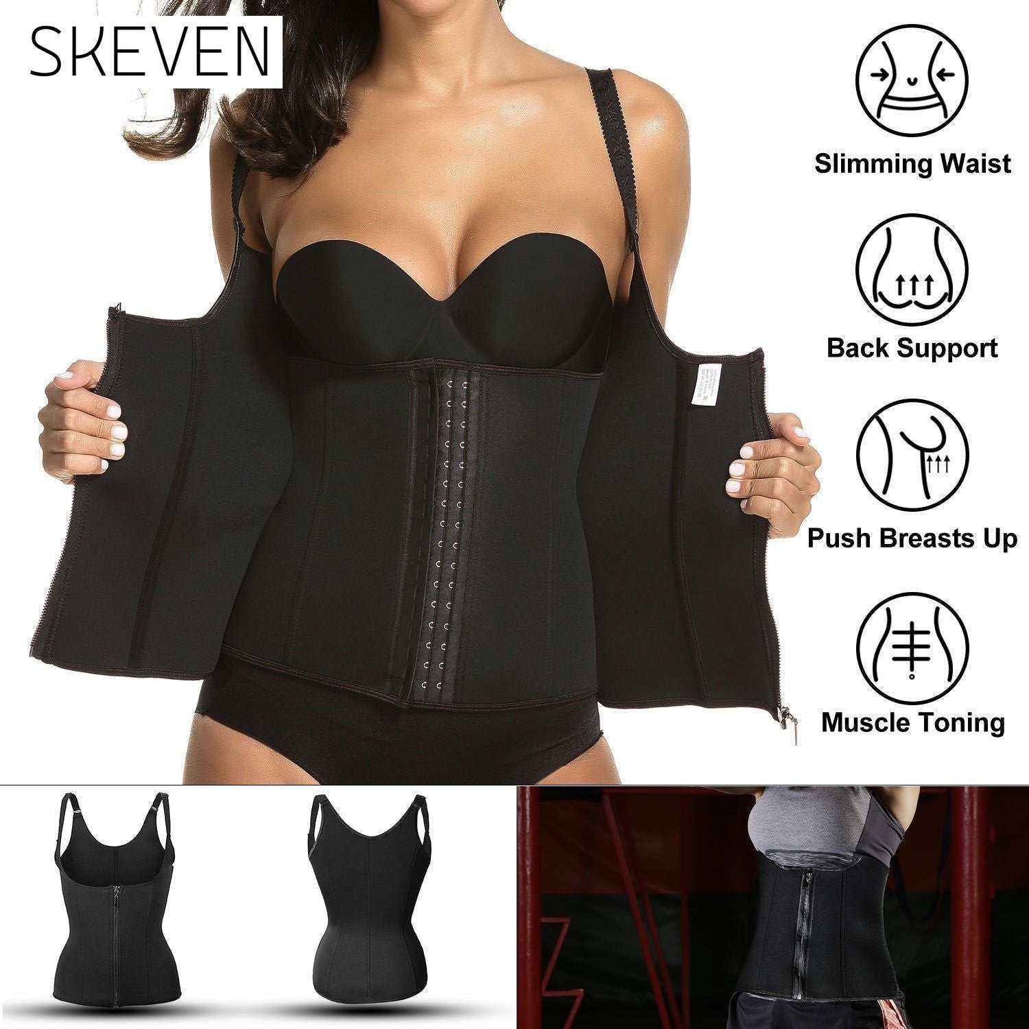 Zippered Waist Trainer Corset __stock:50 lingerie refund_fee:1200