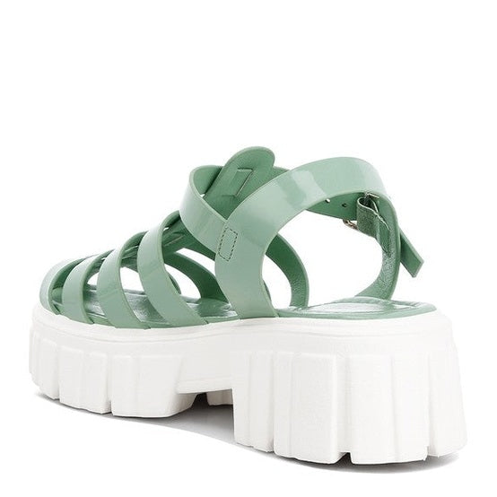 Zurie Chunky Gladiator Sandals - Trendy Green