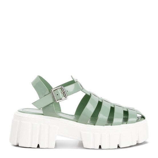 Zurie Chunky Gladiator Sandals - Trendy Green